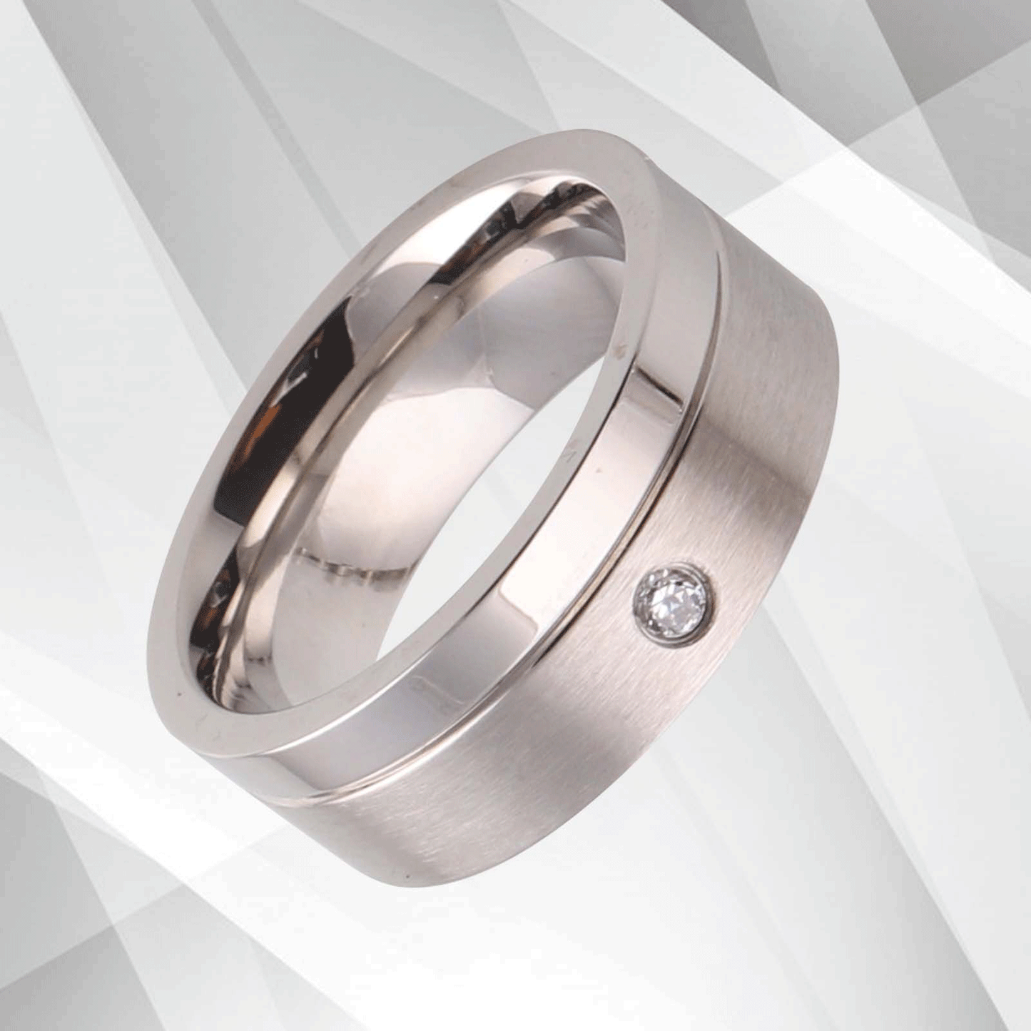 7mm Girl’s Ladies Titanium Anniversary Wedding Band 0.35Ct Cambodian C