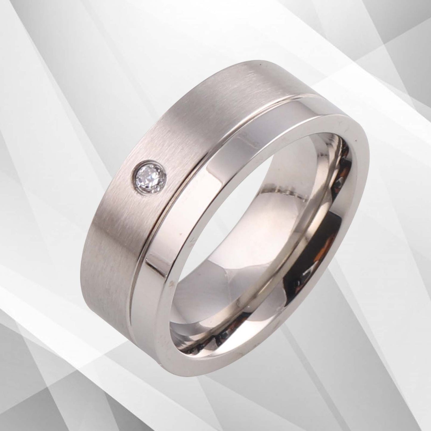 7mm Girl’s Ladies Titanium Anniversary Wedding Band 0.35Ct Cambodian C