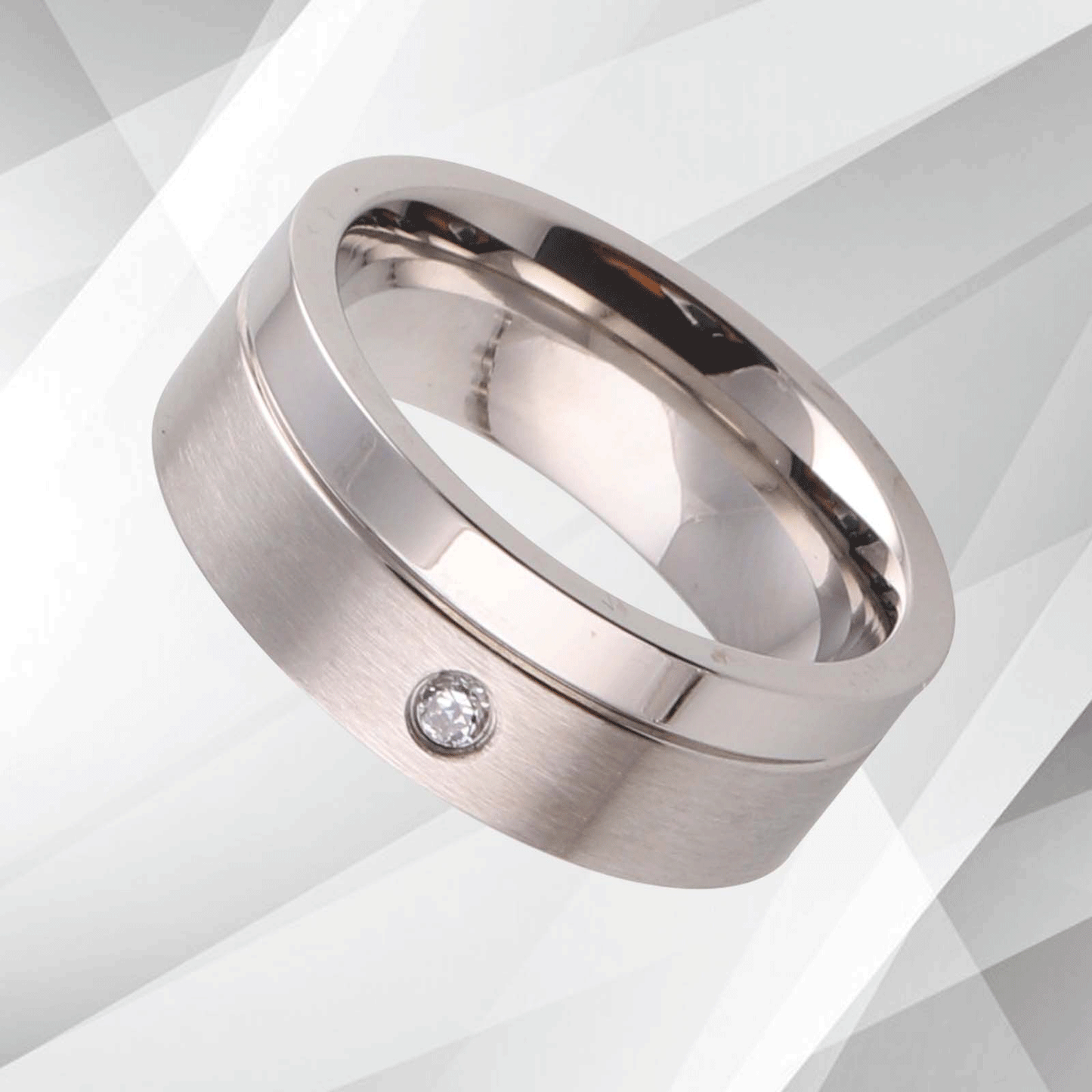7mm Girl’s Ladies Titanium Anniversary Wedding Band 0.35Ct Cambodian C