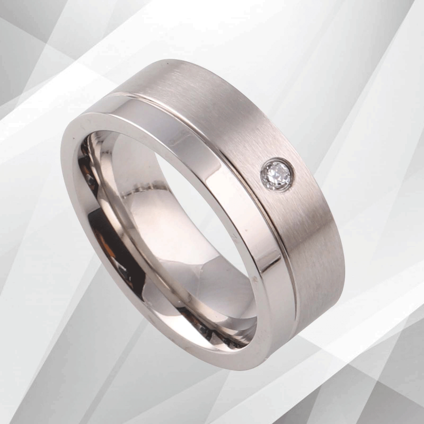 7mm Girl’s Ladies Titanium Anniversary Wedding Band 0.35Ct Cambodian C