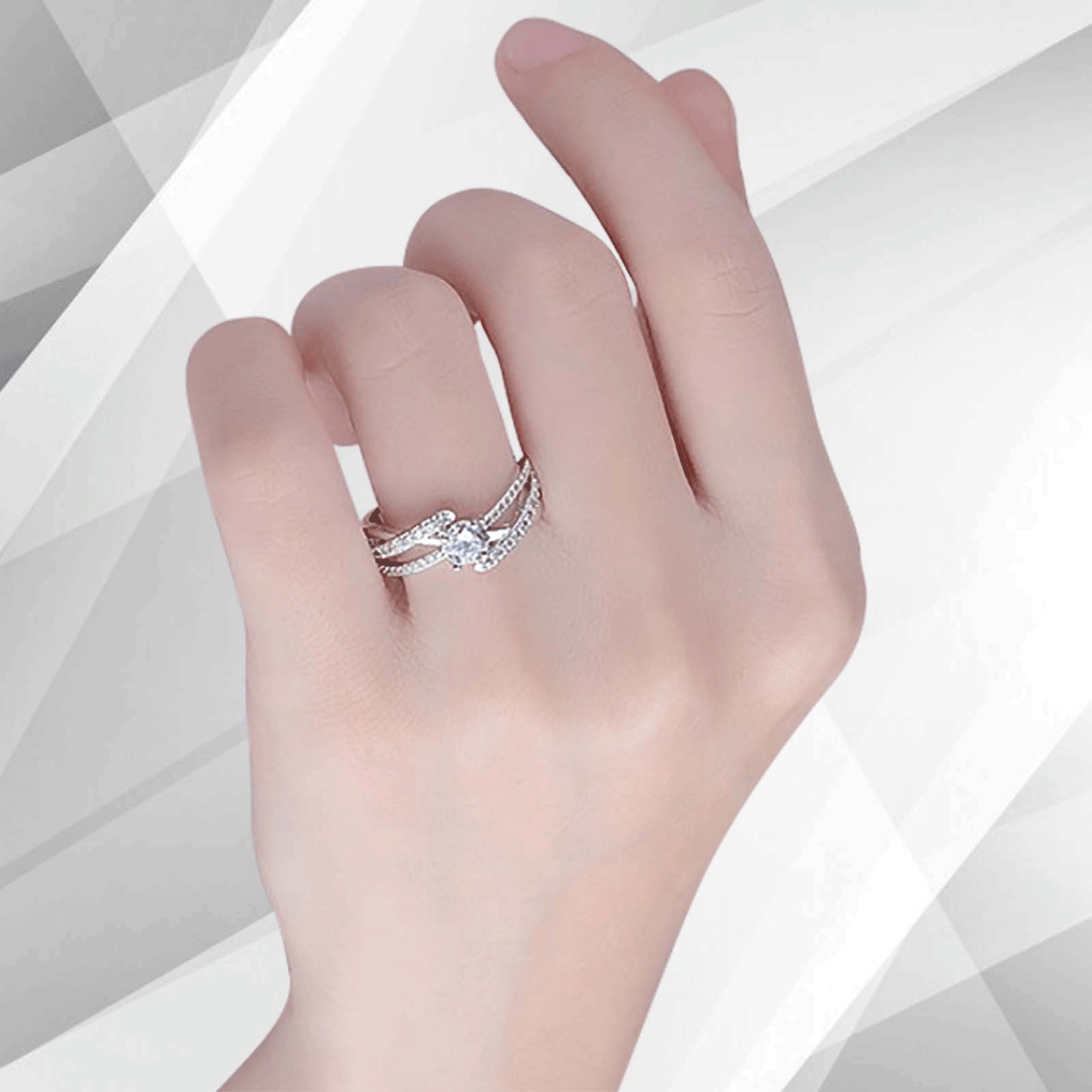 2.0Ct Round-Cut 41 Diamonds Solitaire Bridal Engagement Ring 18K White