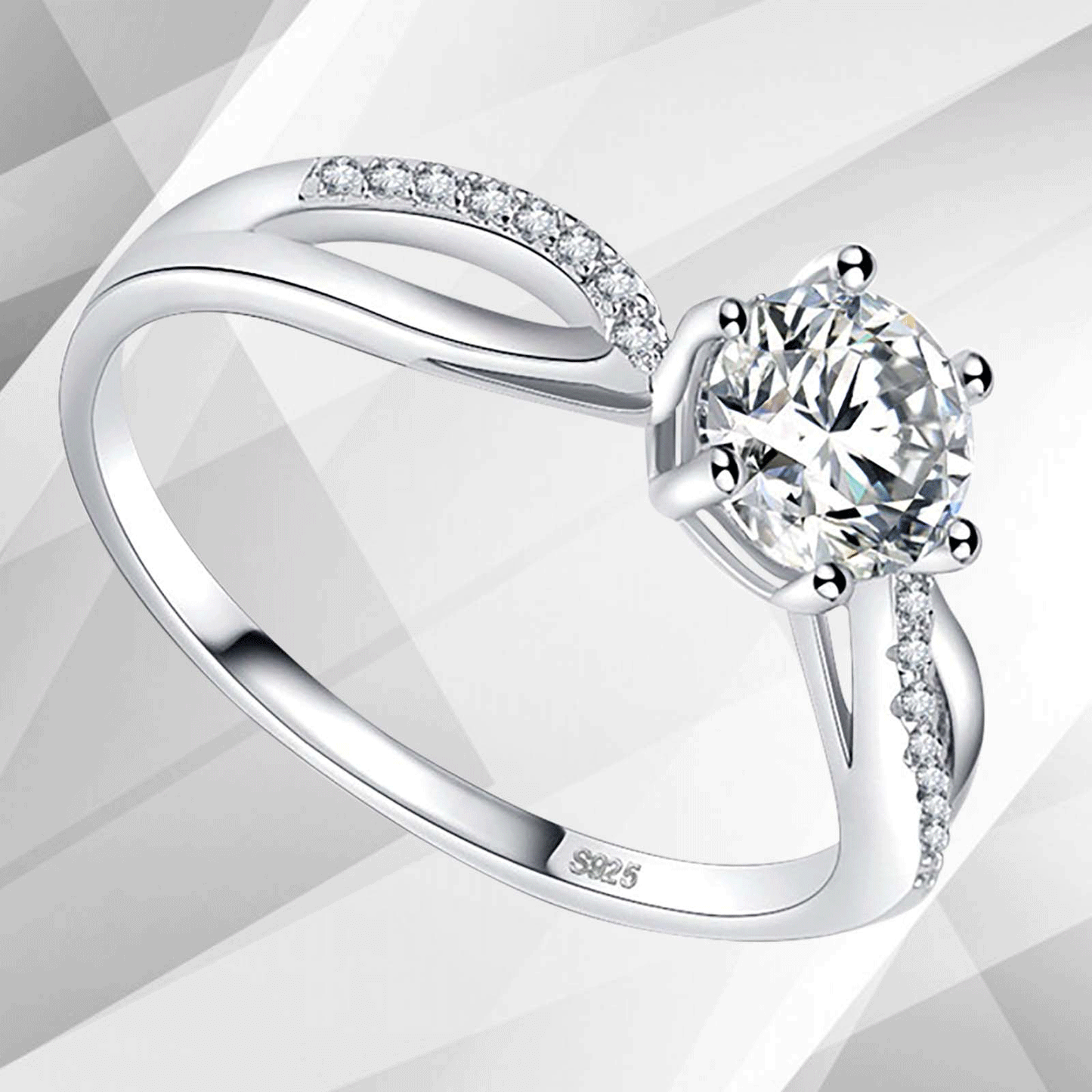 2.0Ct Round-Cut CZ Diamond Solitaire Bridal Engagement Ring 18Ct White