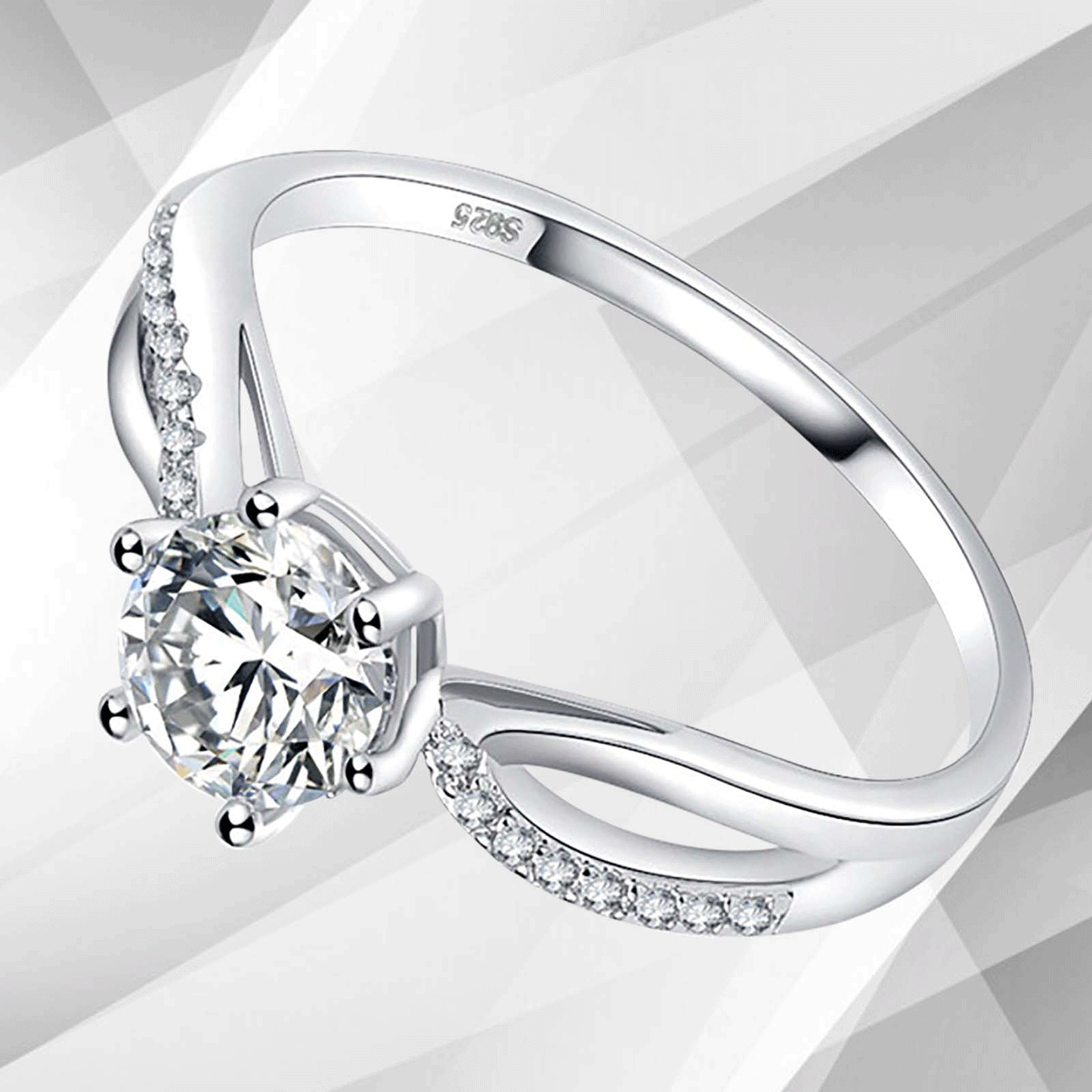 2.0Ct Round-Cut CZ Diamond Solitaire Bridal Engagement Ring 18Ct White