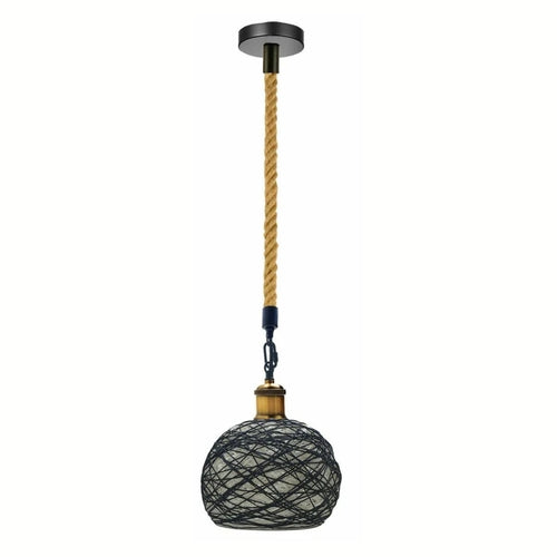 Rattan Ceiling Light lamp Hanging Hemp Rope Pendant Lamp Shade~1333