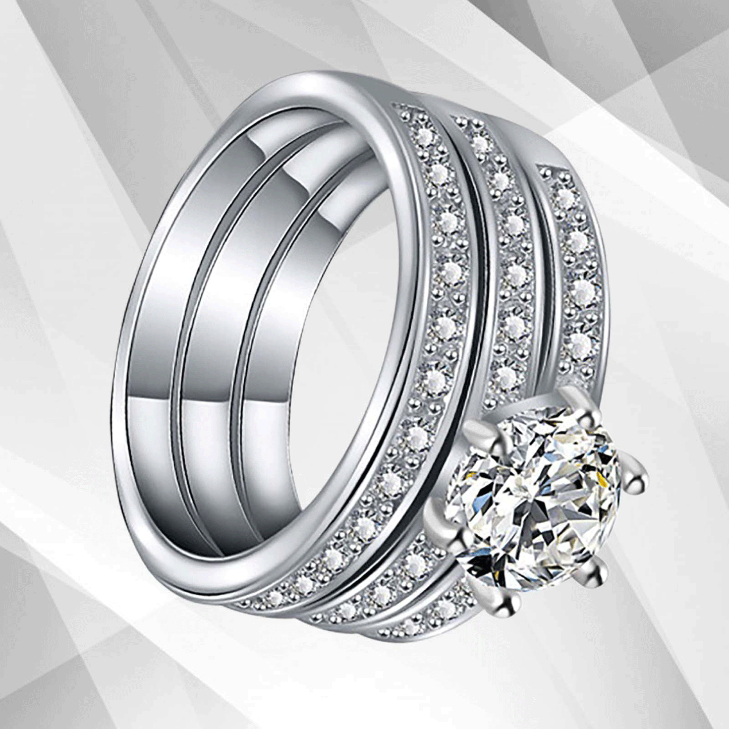 2.0Ct Round-Cut CZ Diamonds Solitaire Bridal Engagement Ring 18Ct
