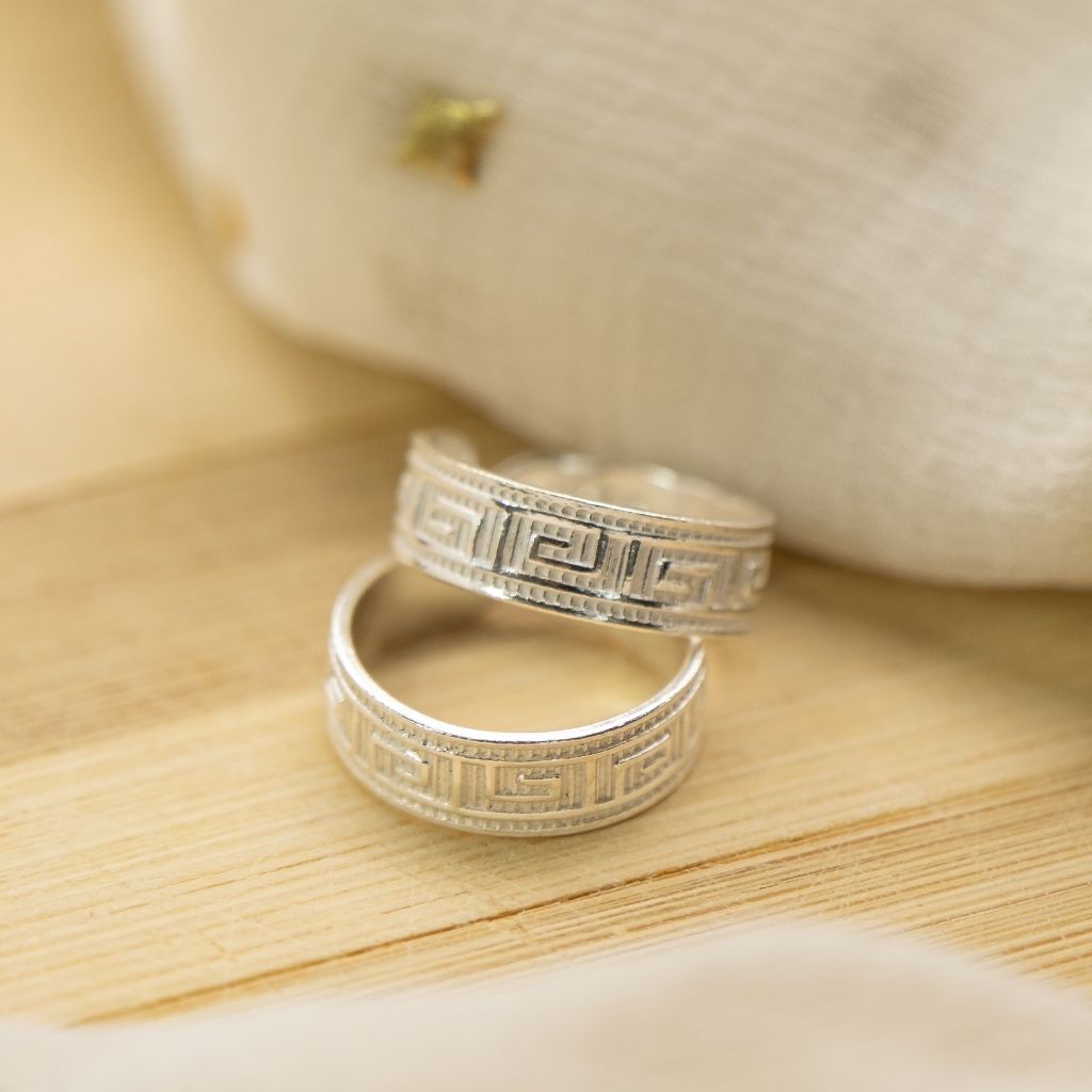Black Bohemian Midi Tribal Beach Stacking Wide Band Toe Ring