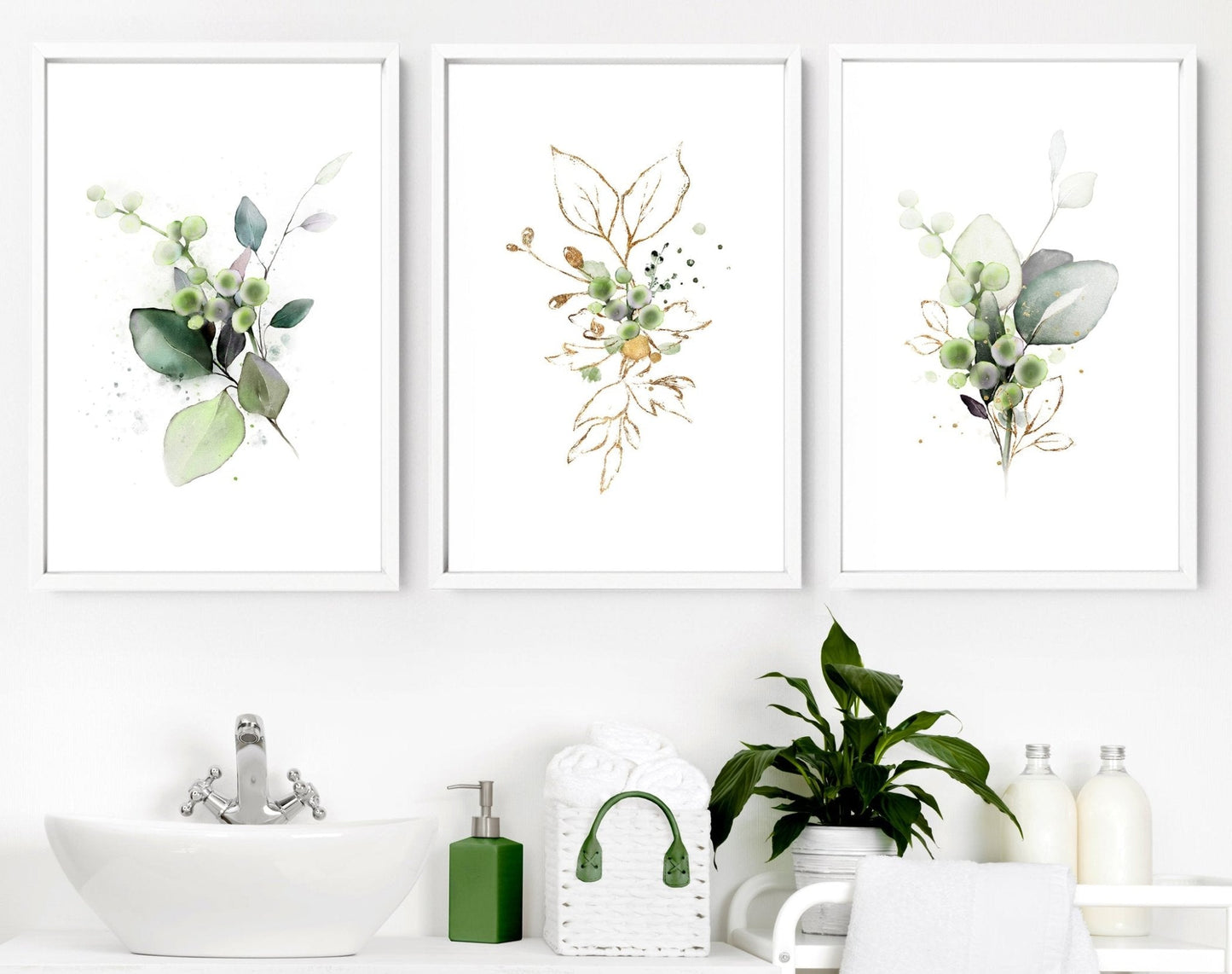 Art for a bathrooms | Set of 3 framed wall art