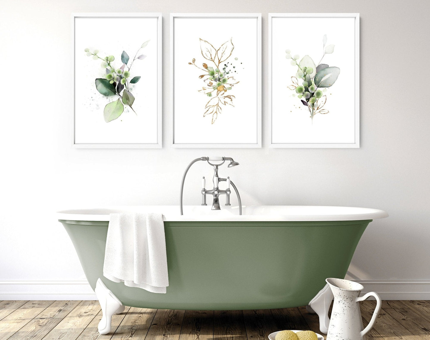 Art for a bathrooms | Set of 3 framed wall art