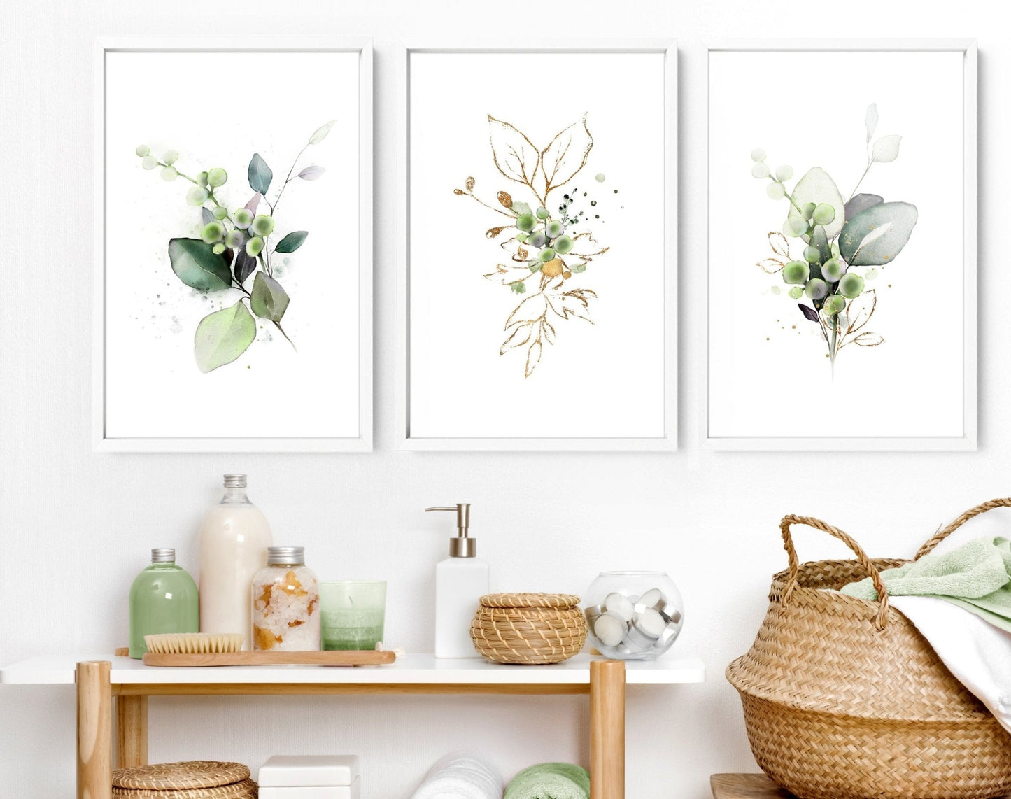 Art for a bathrooms | Set of 3 framed wall art