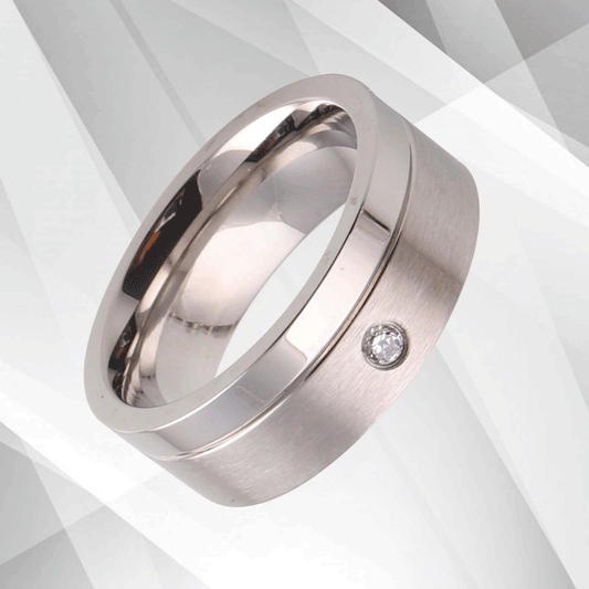 7mm Girl’s Ladies Titanium Anniversary Wedding Band 0.35Ct Cambodian C
