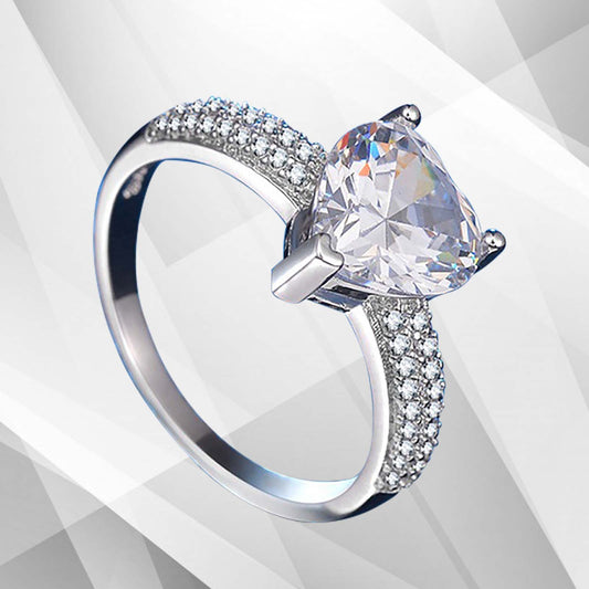 3.2Ct Heart Shaped Diamond Solitaire Bridal Engagement Ring 18Ct White
